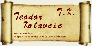 Teodor Kolavčić vizit kartica